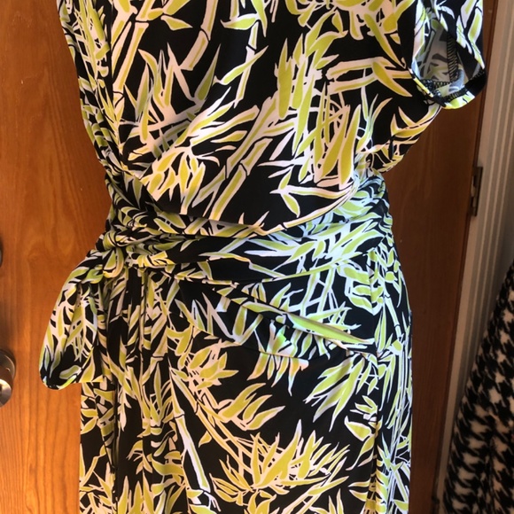 Michael Kors Bamboo Lime Green Black Dress Plus Size 18 18W - Picture 3 of 13